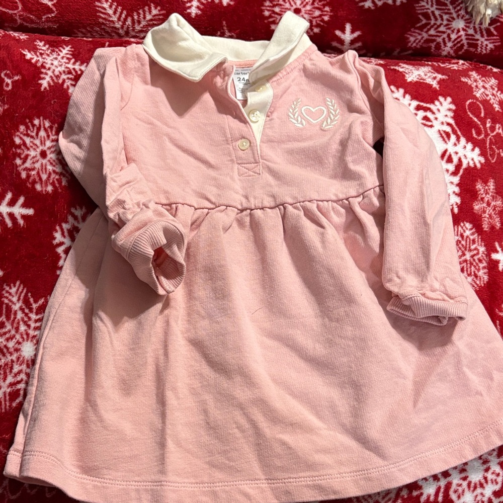 Carter's Pink Button-Up with White Accents